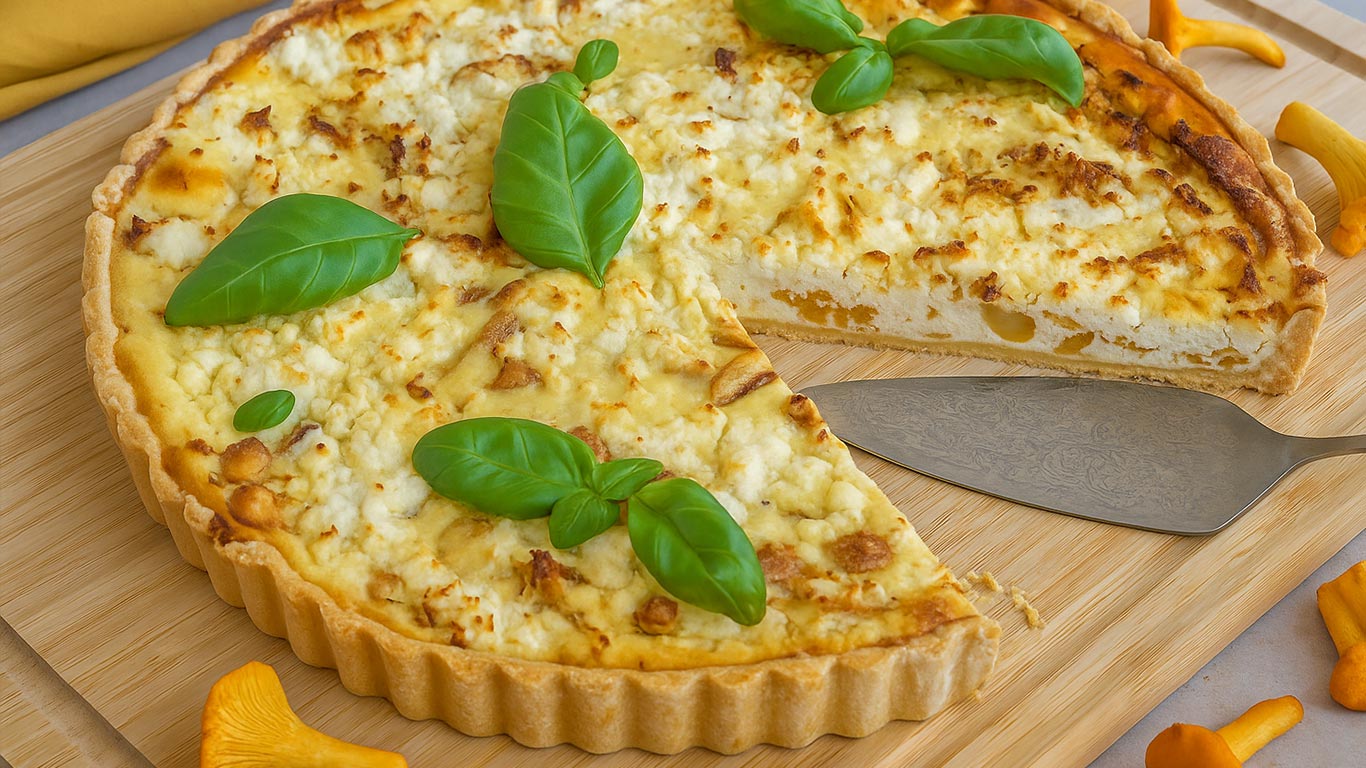 Quiche savoureuse aux Girolles et Ricotta